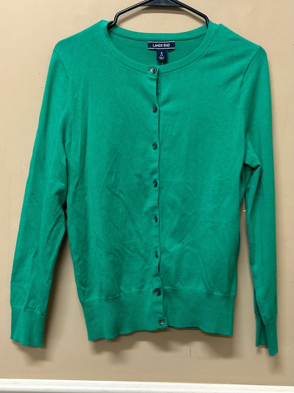 Lands End Women's Cardigan Sweater Green  Size Small NWT